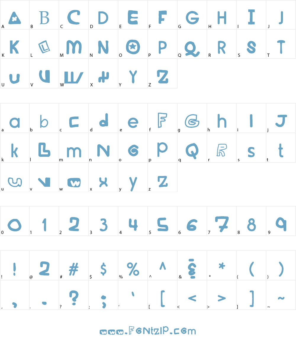 Raspberry Miltown Font Character
